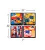Gothic Orange Engineered Wood Framed Art Print Set of 4