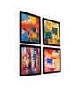 Gothic Orange Engineered Wood Framed Art Print Set of 4