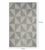 Blue Cotton Geometrical 4  x 6  Feet Machine Made Carpet