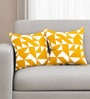 Yellow Geometric Cotton 16 x 16 Inch Cushion Covers (Set of 2)