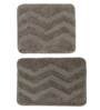 Grey Solid Cotton 24x18 Inches AntiSkid Bath Mats (Set of 2)