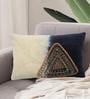 Blue Textured Cotton 16 x 24 Inches Embroidered Cushion Cover Blue Textured Cotton 16 x 24 Inches Embroidered Cushion Cover