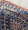 Blue Textured Cotton 16 x 24 Inches Embroidered Cushion Cover Blue Textured Cotton 16 x 24 Inches Embroidered Cushion Cover
