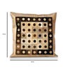 Gold Traditional Leather 16 x 16 Inches Cushion Cover with Filler