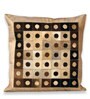 Gold Traditional Leather 16 x 16 Inches Cushion Cover with Filler