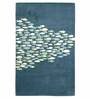 Blue Wool And Viscose Abstract  3ft x 8ft Hand Tufted Carpet