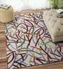 Multicolor Geometric  Wool 4 ft x 6 ft Hand Tufted Carpet