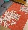 Red Wool Abstract 5 x 8 Feet Hand Tufted Carpet