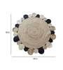 Beige and Black Geometrical Jute Hand Woven 4 X 4 Feet Round Carpet