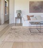 Beige Polyester Abstract 4 x 6 Feet Machine Made Carpet Rug