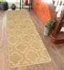 Beige Microfibre 20 x 70.8 Inches Machine Made Floor Runner