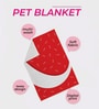 Abstract Pattern- Medium Red & White Fabric Dog Blanket