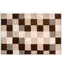Brown Microfibre Geometrical 4 x 6 Feet Machine Made Carpet