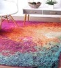 Pink Nylon Abstract 4 x 6 Feet Machine Made Carpet