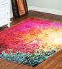 Pink Nylon Abstract 4 x 6 Feet Machine Made Carpet