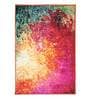 Pink Nylon Abstract 4 x 6 Feet Machine Made Carpet