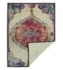 Blue Persian Polyester 4 ft x 6 ft Machine Made Carpet