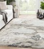 Grey Abstract Viscose 8 ft x 10 ft Hand Tufted Carpet