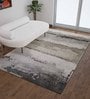Grey Abstract Wool And Viscose 5 ft x 7 ft Hand Tufted Carpet