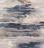 Blue Wool And Viscose Abstract 6 x 9 Feet Hand Tufted Carpet