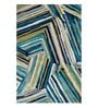 Blue Wool Geometrical 5 x 8 Feet Hand Tufted Carpet