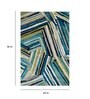 Blue Wool Geometrical 5 x 8 Feet Hand Tufted Carpet