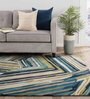 Blue Wool Geometrical 5 x 8 Feet Hand Tufted Carpet