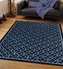 Blue Wool Geometric 6 x 9 Feet Hand Tufted Carpet
