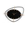 Abstract Pebble Black Metal Wall Clock