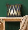 Blue Zig Zag Poly Cotton 16 x 16 Inches Cushion Cover