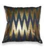 Blue Zig Zag Poly Cotton 16 x 16 Inches Cushion Cover