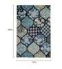Blue Floral Polyester 6 ft x 9 ft Hand Tufted Carpet