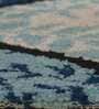 Blue Floral Polyester 6 ft x 9 ft Hand Tufted Carpet
