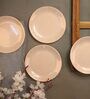 Abstract Print 7 Inch Beige & Gold Melamine (Set of 4) Quarter Plate,