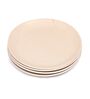 Abstract Print 7 Inch Beige & Gold Melamine (Set of 4) Quarter Plate,
