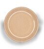 Abstract Print 7 Inch Beige & Gold Melamine (Set of 4) Quarter Plate,