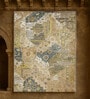 Grey Abstract Printed Polyester 3 X 5 Feet Machine Made Carpet