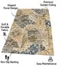 Grey Abstract Printed Polyester 3 X 5 Feet Machine Made Carpet