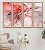 Multicolour Canvas Framed Abstract Art Panel Set of 4