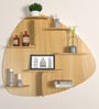 Abstract Shape Backlit Designer Wooden Wall Shelf
