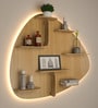 Abstract Shape Backlit Designer Wooden Wall Shelf