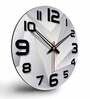 Silver MDF Abstract Modern Wall Clock