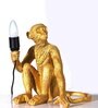 Sitting Monkey Gold Shade Table Lamp With Matte Base