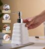 Abstract White Ceramic Dispenser with Metal Nozzle