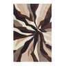 Brown Abstract Wool 3 ft x 5 ft Hand Tufted Carpet