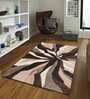 Brown Abstract Wool 3 ft x 5 ft Hand Tufted Carpet