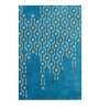 Blue Abstract Wool 4 ft x 6 ft Hand Tufted Carpet