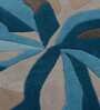 Blue Abstract Wool 4 ft x 6 ft Hand Tufted Carpet