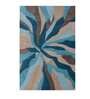 Blue Abstract Wool 4 ft x 6 ft Hand Tufted Carpet