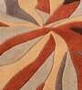 Brown Abstract Wool 5 ft x 7 ft Hand Tufted Carpet